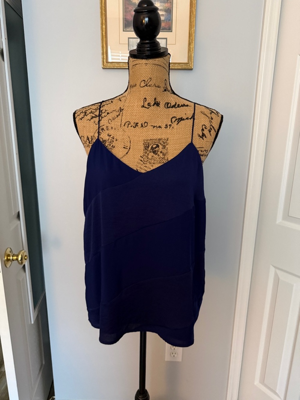Express Navy Layered V-Neck Spaghetti Strap Cami